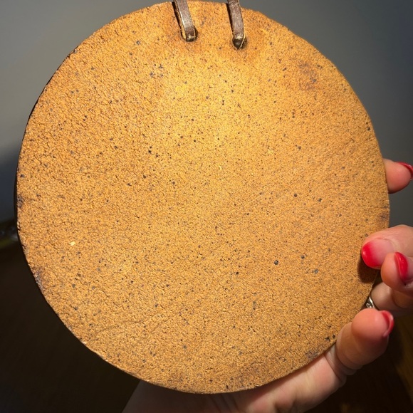 Vintage brutalist retro mid century modern art pottery wall hanging Handmade - Picture 7 of 8